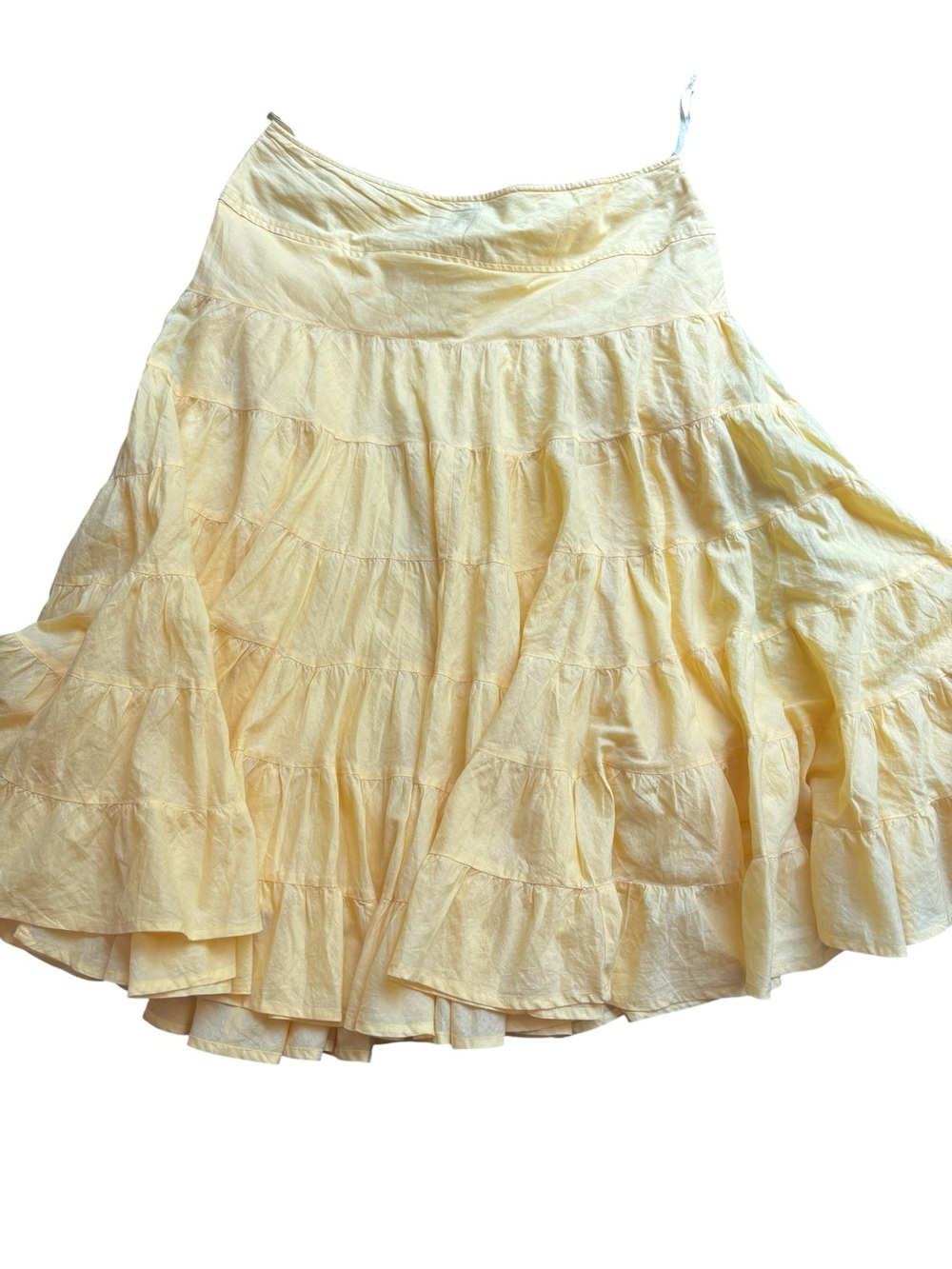 INC International Concepts Yellow Tiered A-Line Skirt